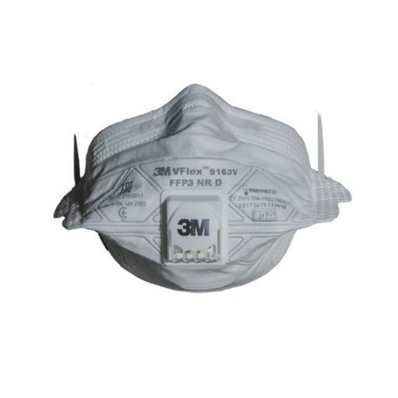 MASQUE PLIABLE VFLEX 9163E FFP3 NR D AVEC SOUPAPE (SACHET DE 15)