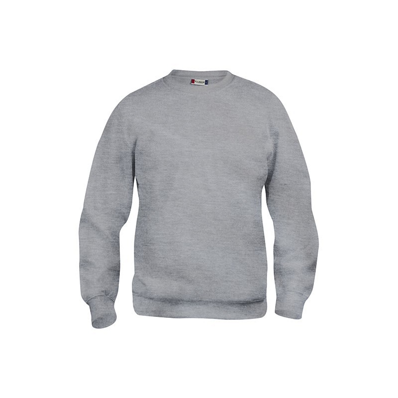 SWEATSHIRT BASIC ROUNDNECK GRIS CHINE