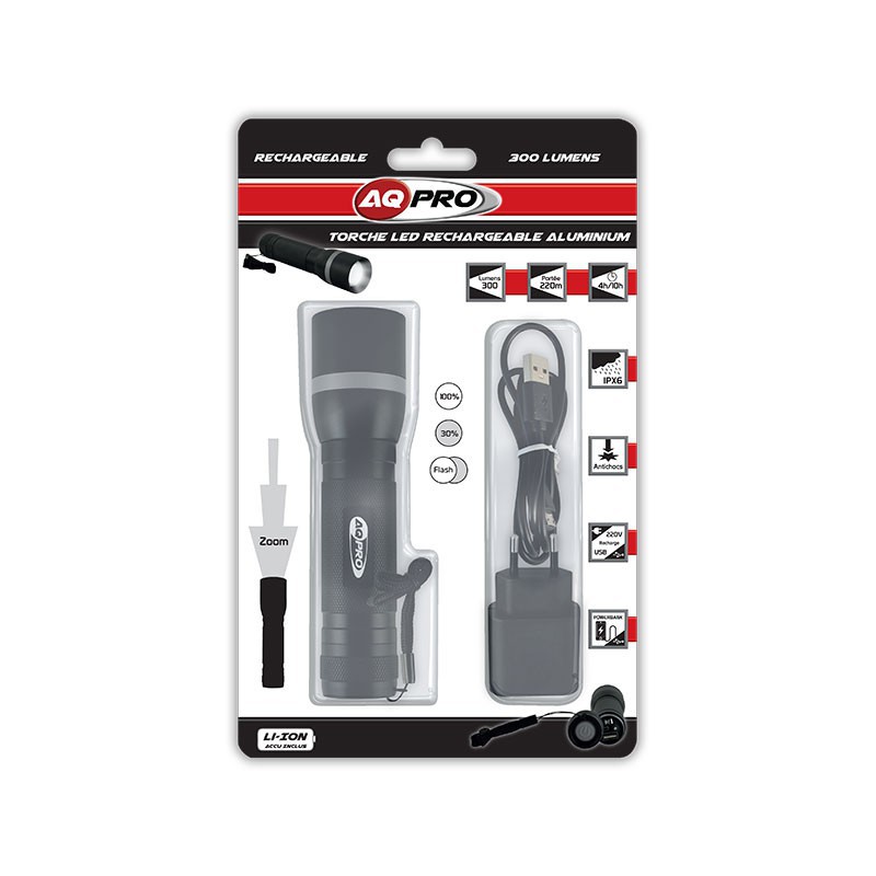 TORCHE ALUMINIUM A.Q.PRO FORCE PRO LED CREE RECHARGEABLE