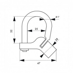 CADENAS D'ARTILLERIE A TALON COUDE